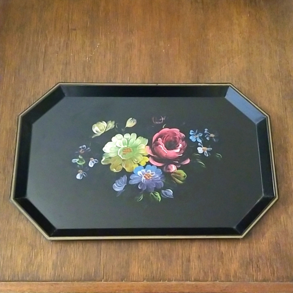 Vintage Nashco Product New York Hand Painted Tole Tray
